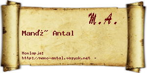 Manó Antal névjegykártya